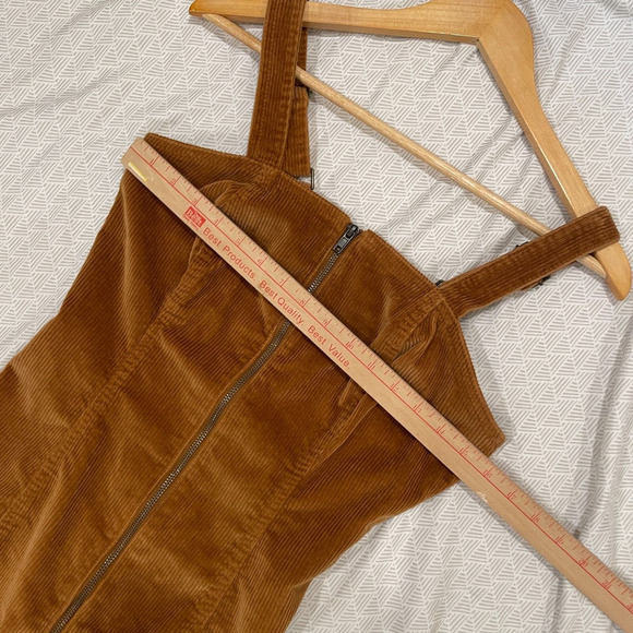 So Kohls Gold Ribbed Overall Mini Dress Juniors Size M Sleeveless Stretchy - Picture 7 of 9